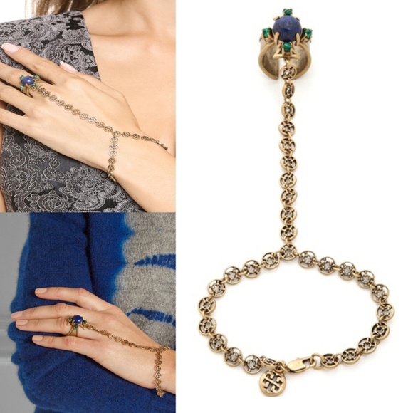 Tory Burch Jewelry - NEW Tory Burch Stone Ring Hand Chain